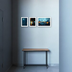Rain on Glass Cityscape Set | AI-Assisted Night Art (Digital Download) image 2