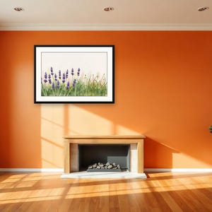 Lavender Margin | AI-Assisted Botanical Art, Watercolour-Look, Meadow Study, Wildflower Margins (Digital Download) image 2