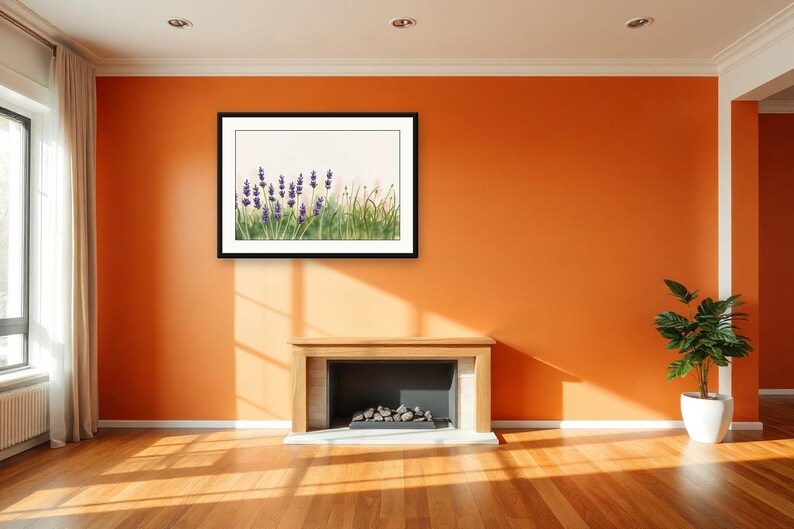 Lavender Margin | AI-Assisted Botanical Art, Watercolour-Look, Meadow Study, Wildflower Margins (Digital Download) image 2