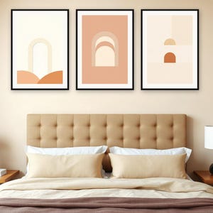 Neutral Arches Gallery Wall Set | AI-Assisted Abstract Art (Digital Download) image 3