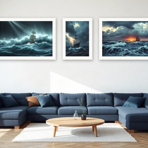 Storm Season Seascape Art Set | AI-Assisted Digital Prints (A4, A3, A2) image 4