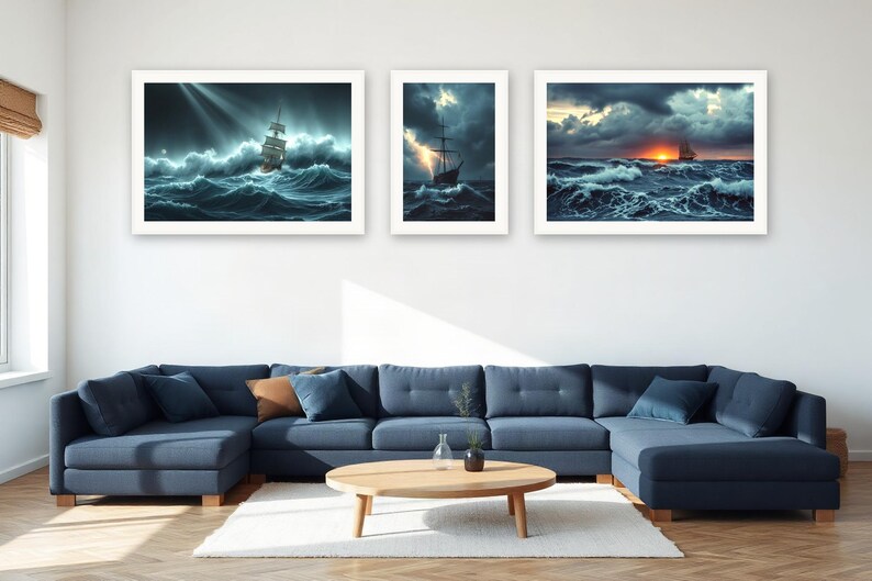 Storm Season Seascape Art Set | AI-Assisted Digital Prints (A4, A3, A2) image 4