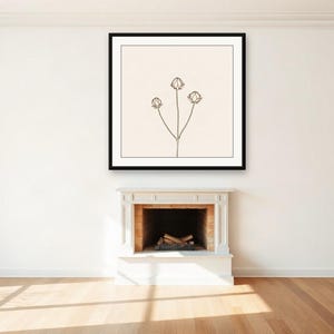 Taupe Botanical Wall Art, Seed Pod Print | Printable Digital Download | A4 A3 A2 | AI Art image 3