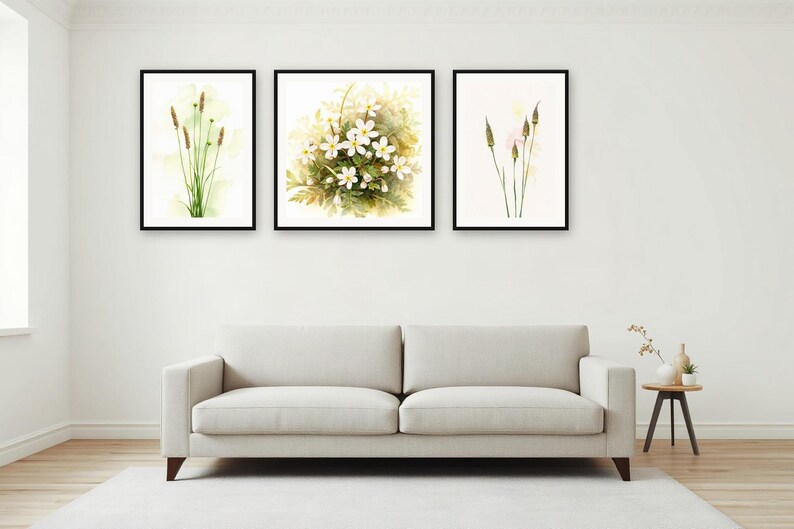 Wildflower Margins Gallery Wall Set | AI-Assisted Botanical Prints (Digital Download) image 4