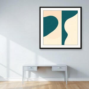 Teal Drift | AI-assisterad abstrakt konst, färgfält (digital nedladdning) bild 3