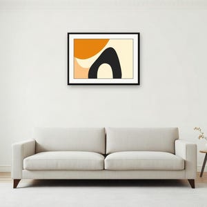 Ockra Diagonal | AI-assisterad abstrakt konst, färgfält (digital nedladdning) bild 2