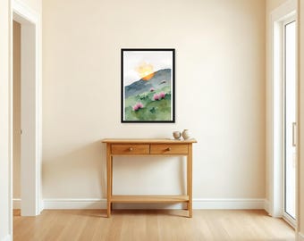 Fellside, Last Light | AI-Assisted Landscape Art | Unframed or Framed Print | A4 A3 A2