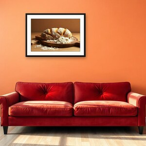 Bread Board, Flour Dust | AI-Assisted Still Life Art, Vintage Kitchen Still Life, Pantry Prints (Digital Download) image 4