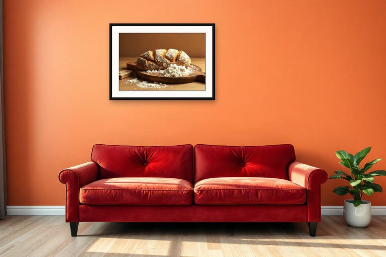Bread Board, Flour Dust | AI-Assisted Still Life Art, Vintage Kitchen Still Life, Pantry Prints (Digital Download) image 4