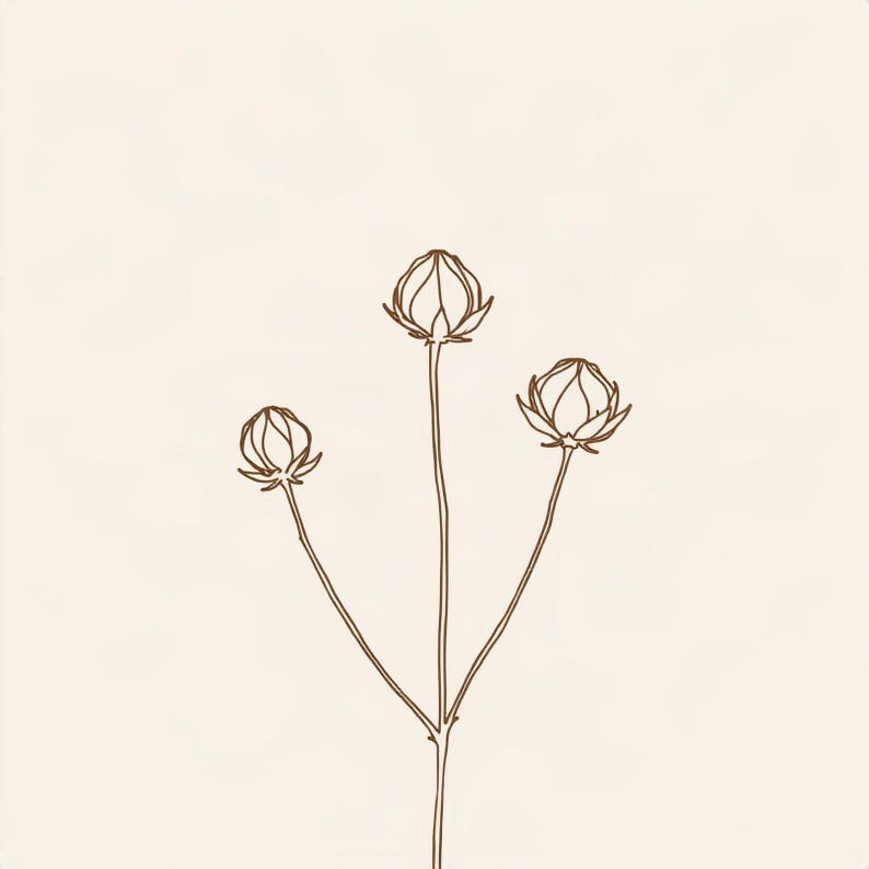 Taupe Botanical Wall Art, Seed Pod Print | Printable Digital Download | A4 A3 A2 | AI Art image 1
