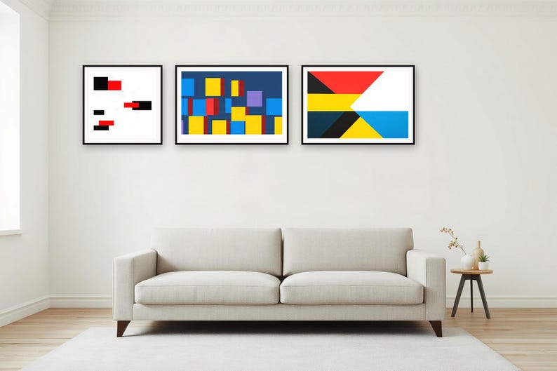 Set di opere d'arte astratte realizzate con blocchi primari e intelligenza artificiale (download digitale) immagine 3