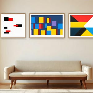 Set di opere d'arte astratte realizzate con blocchi primari e intelligenza artificiale (download digitale) immagine 2