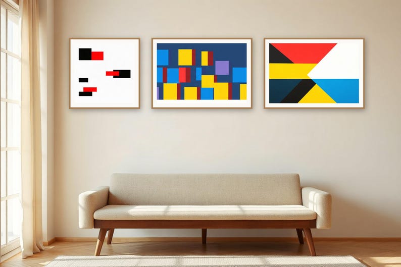 Set di opere d'arte astratte realizzate con blocchi primari e intelligenza artificiale (download digitale) immagine 2