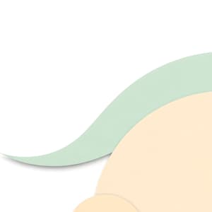 K&ouml;nnte beinhalten: Ein grafisches Designelement mit einer geschwungenen, blass minzgr&uuml;nen Form, die &uuml;ber einer gr&ouml;&szlig;eren, cremefarbenen Kreisform liegt. Die Komposition erzeugt eine klare, geschichtete &Auml;sthetik mit weichen, abgerundeten Kanten und einer hellen Farbpalette.