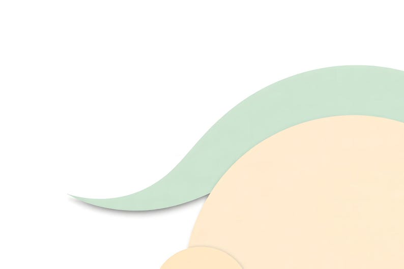 K&ouml;nnte beinhalten: Ein grafisches Designelement mit einer geschwungenen, blass minzgr&uuml;nen Form, die &uuml;ber einer gr&ouml;&szlig;eren, cremefarbenen Kreisform liegt. Die Komposition erzeugt eine klare, geschichtete &Auml;sthetik mit weichen, abgerundeten Kanten und einer hellen Farbpalette.