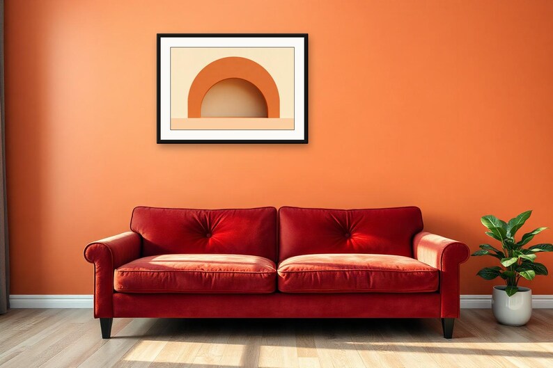 Horizonte de arcos de terracota / Arte abstracto asistido por IA, forma neutra bohemia, arcos neutros (descarga digital) imagen 2