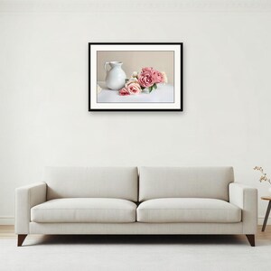 AI-Assisted Garden Roses and Ceramic Vase Print, Soft Light Still Life (Digital Download) image 3