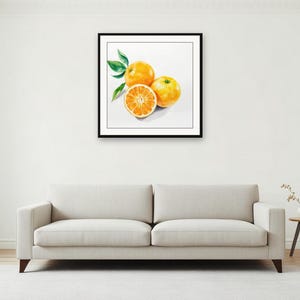 AI-Assisted Orange Study, Watercolour-Look Botanical Art (Digital Download) image 2