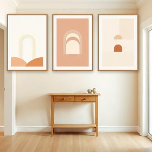 Neutral Arches Gallery Wall Set | AI-Assisted Abstract Art (Digital Download) image 2