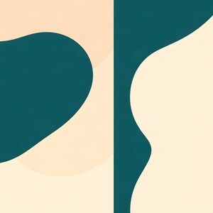 Teal Drift | AI-assisterad abstrakt konst, färgfält (digital nedladdning) bild 1