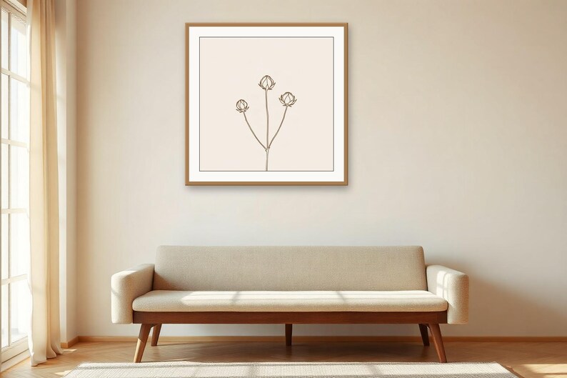 Taupe Botanical Wall Art, Seed Pod Print | Printable Digital Download | A4 A3 A2 | AI Art image 4