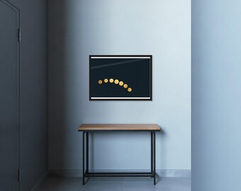 Moon Phases Arc | AI-Assisted Celestial Art | Unframed or Framed Print | A4 A3 A2