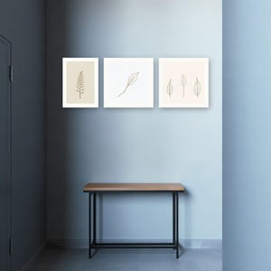 Line and Leaf Botanical Print Set | AI-Assisted Fern, Ivy, Pressed Leaves (Digital Download) image 4