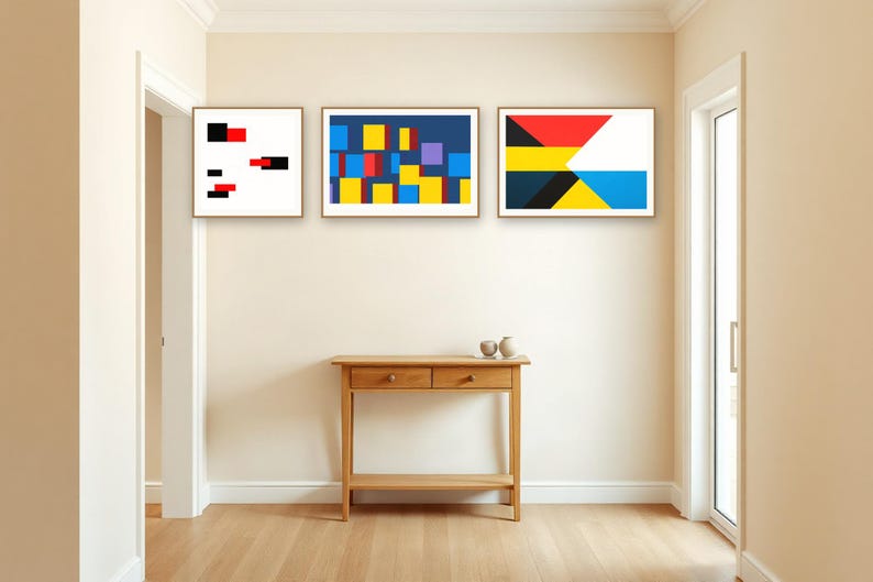 Set di opere d'arte astratte realizzate con blocchi primari e intelligenza artificiale (download digitale) immagine 4