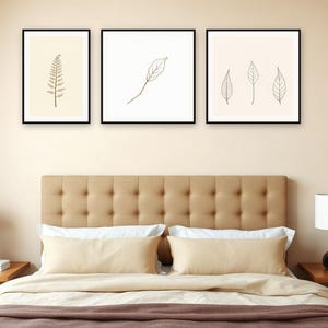 Line and Leaf Botanical Print Set | AI-Assisted Fern, Ivy, Pressed Leaves (Digital Download) image 3