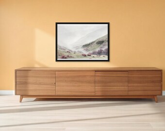 Valley Mist, Morning | AI-Assisted Landscape Art | Unframed or Framed Print | A4 A3 A2
