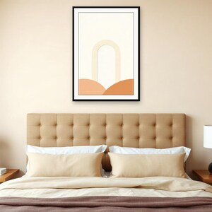 Einzelner Bogen im Sand | KI-gestützte abstrakte Kunst, neutrale Boho-Form, neutrale Bögen (Digitaler Download) Bild 3