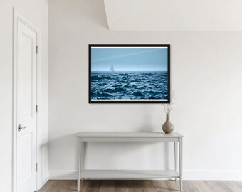 Sky Blue Nautical Wall Art, Nautical Deep Swell Dawn Print | Unframed or Framed Print | A4 A3 A2 | AI Art