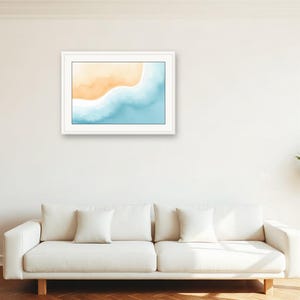 Tide Channel Curve | AI-Assisted Coastal Art, Watercolour-Look, Sea-Glass Blue, Tidewash (Digital Download) image 4