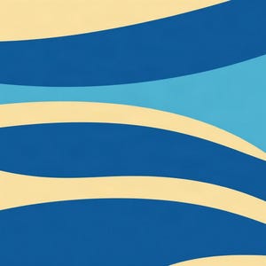 Blue Coastal Wall Art, Striped Horizon Blue Print | Printable Digital Download | A4 A3 A2 | AI Art image 1