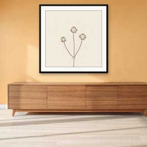 Taupe Botanical Wall Art, Seed Pod Print | Printable Digital Download | A4 A3 A2 | AI Art image 2