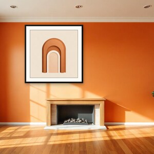 Terracotta Boho Muurdecoratie, In elkaar geneste bogen print | Printbare digitale download | A4 A3 A2 | AI-kunst afbeelding 4