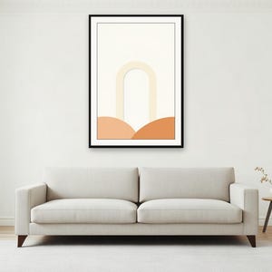 Einzelner Bogen im Sand | KI-gestützte abstrakte Kunst, neutrale Boho-Form, neutrale Bögen (Digitaler Download) Bild 4