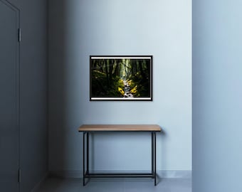 Woodland Stream Light | AI-Assisted Woodland Art | Unframed or Framed Print | A4 A3 A2