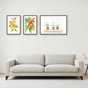 Kitchen Garden Botanical Art Set | AI-Assisted Watercolour-Look Prints (Digital Download) image 4
