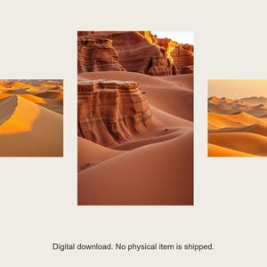 Desert Hours Gallery Wall Set | AI-Assisted Dune Art (Digital Download) image 1
