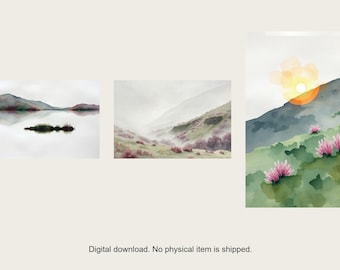 Fell and Tarn Gallery Wall Set | AI-Assisted Landscape Prints (Digital Download)