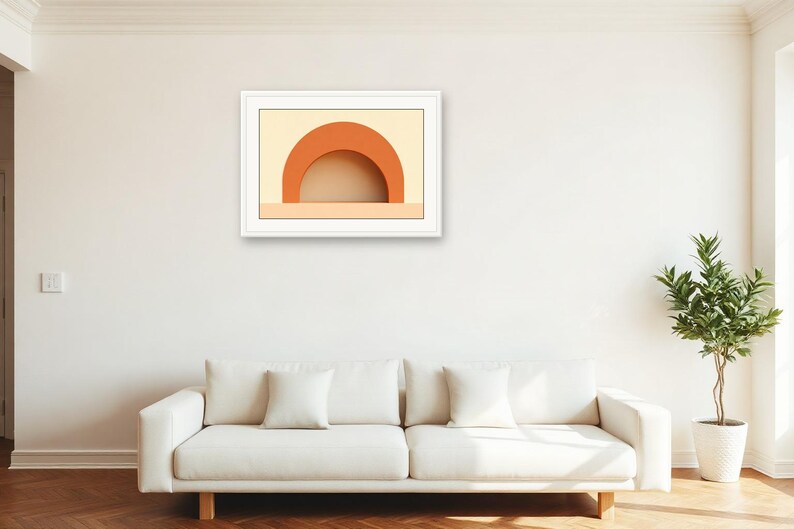 Horizonte de arcos de terracota / Arte abstracto asistido por IA, forma neutra bohemia, arcos neutros (descarga digital) imagen 3