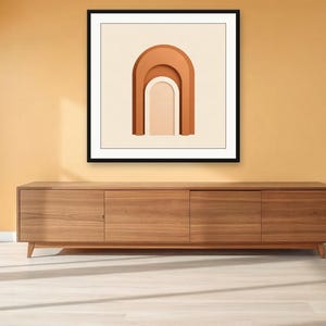 Terracotta Boho Muurdecoratie, In elkaar geneste bogen print | Printbare digitale download | A4 A3 A2 | AI-kunst afbeelding 3