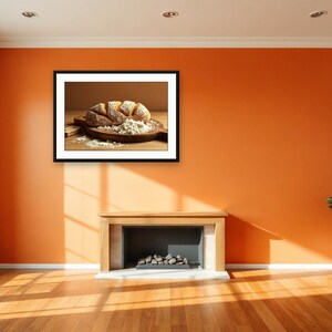 Bread Board, Flour Dust | AI-Assisted Still Life Art, Vintage Kitchen Still Life, Pantry Prints (Digital Download) image 2