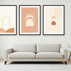 Neutral Arches Gallery Wall Set | AI-Assisted Abstract Art (Digital Download) image 4