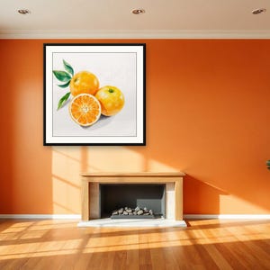 AI-Assisted Orange Study, Watercolour-Look Botanical Art (Digital Download) image 4