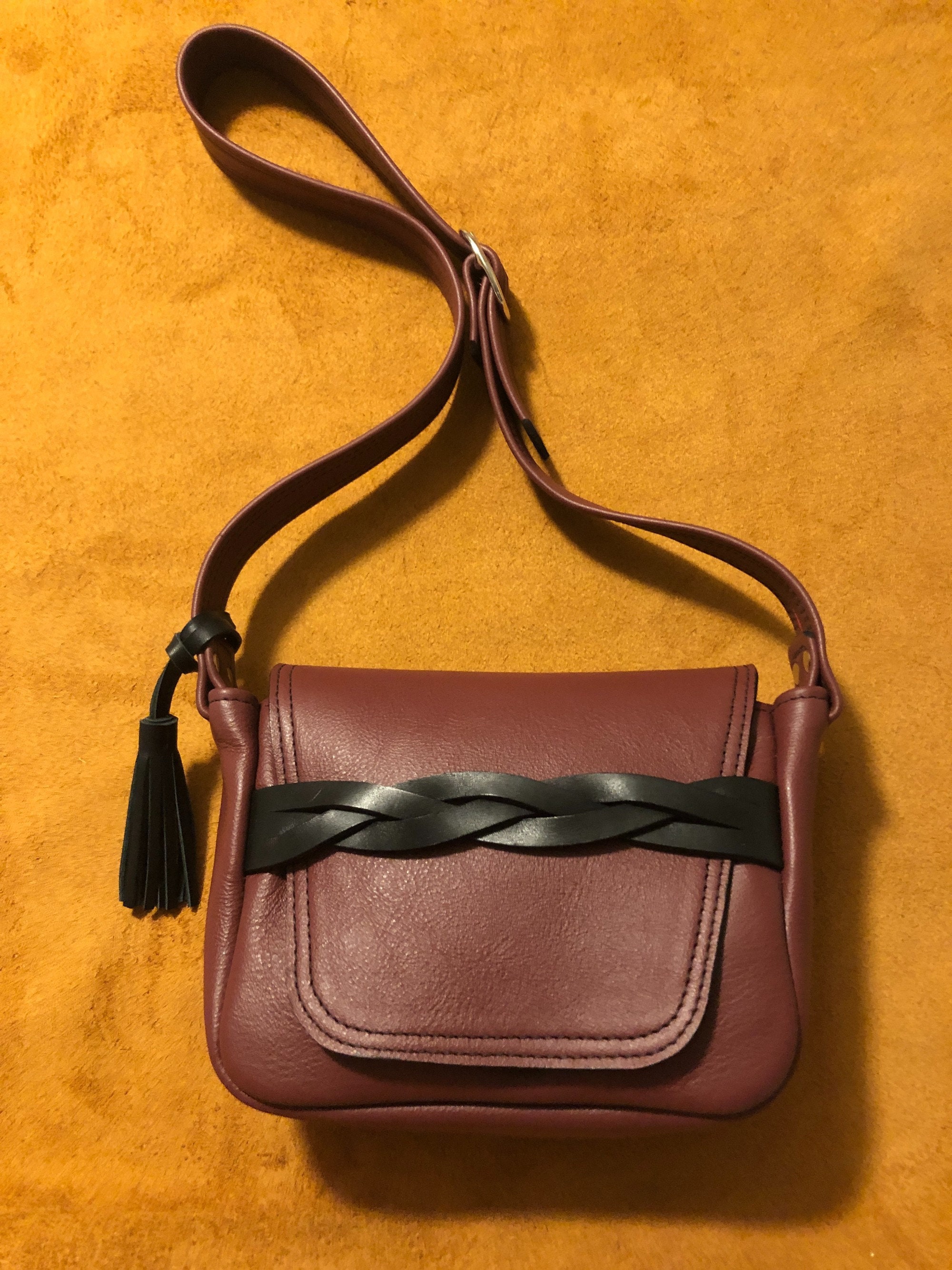 Leather Pocketbook Leather Shoulder Bag Red Leather Etsy