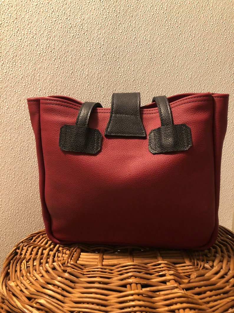 Leather Tote Bag, Medium Size Leather Tote Bag, Tote Bag With Inside