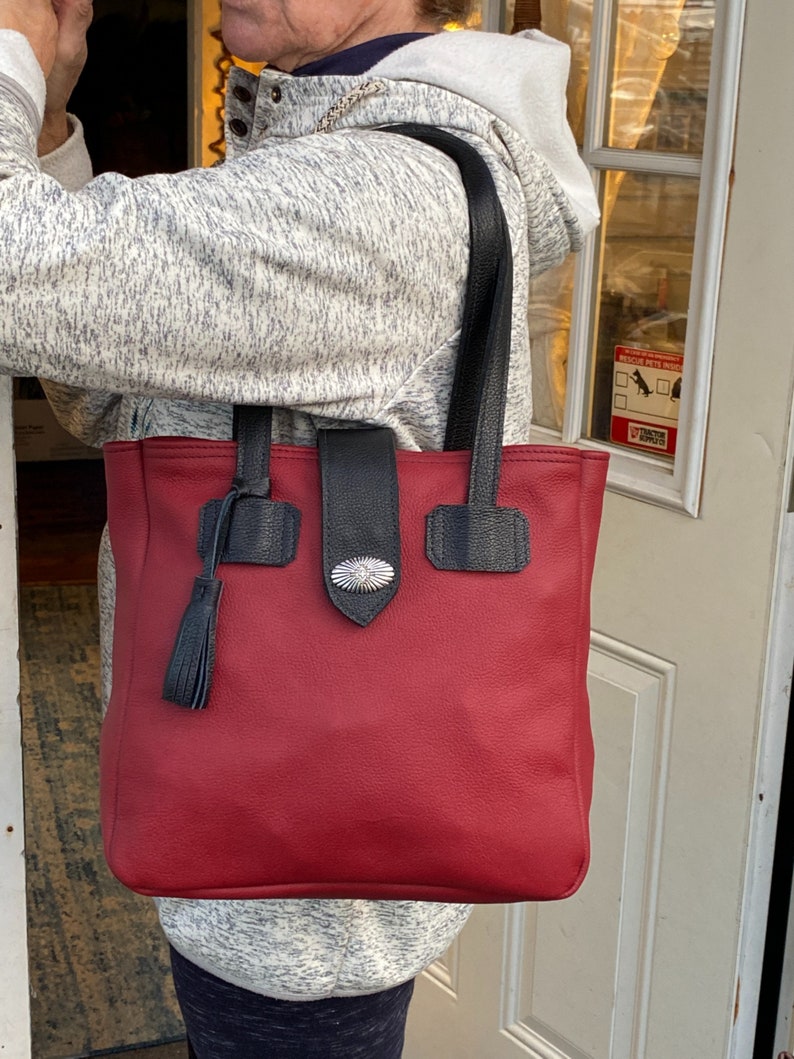 Leather Tote Bag, Medium Size Leather Tote Bag, Tote Bag With Inside