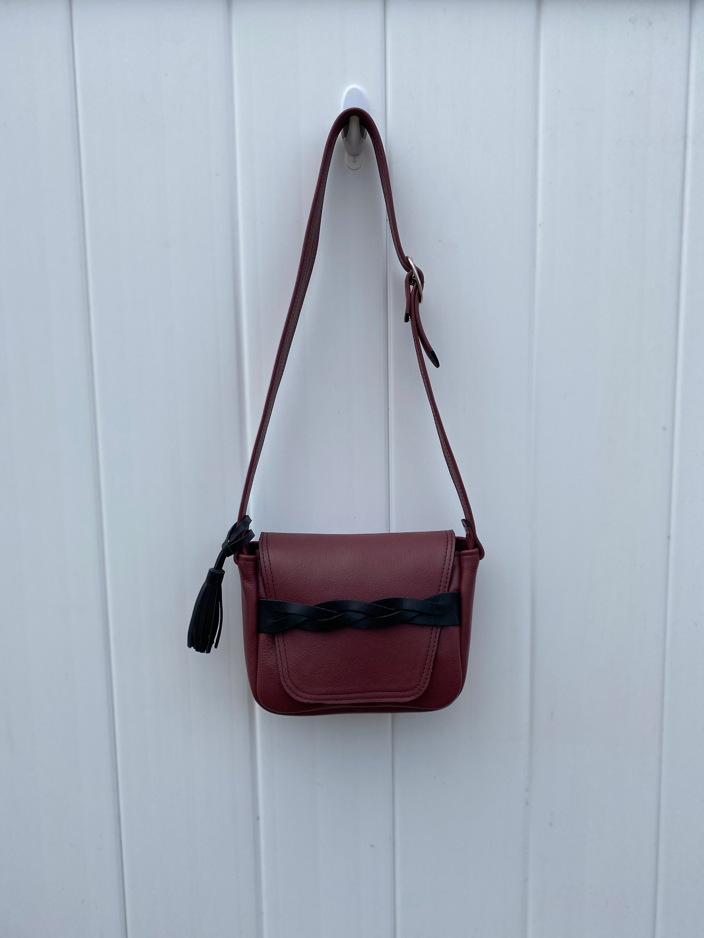 Leather Pocketbook Leather Shoulder Bag Red Leather Etsy